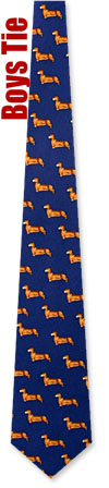 Dachshund Profile by Alynn Dog Ties navy blue silk boys ties