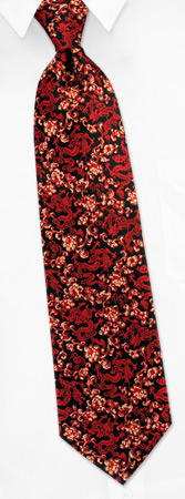 Chinese Dragon Floral by Museum Artifacts black silk ties