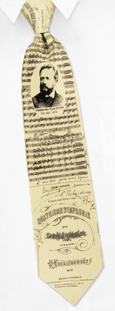 Tchaikovsky 1874 Tie by Museum Artifacts - Off white Silk