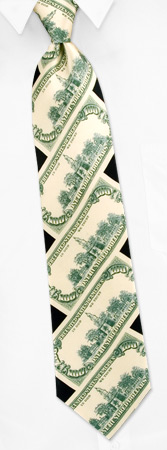 $100 Bill Repeat by Museum Artifacts black silk ties