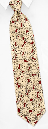 Watch Faces - Old Clock Faces By Museum Artifacts Maroon Silk Ties