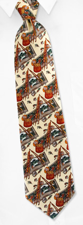 Fly Fishing by Museum Artifacts off white silk ties
