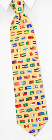 Flags of the Nations by Museum Artifacts yellow silk ties