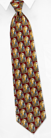 Tut Heads Medium Tie by Museum Artifacts -  Maroon Silk