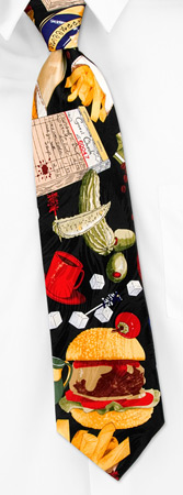 Food Ties - Fast Food Burger And Fries By Museum Artifacts Black Silk Ties