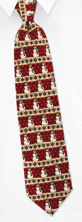 Ties Scarves - Snowman And Scarf By Museum Artifacts Red Silk Ties