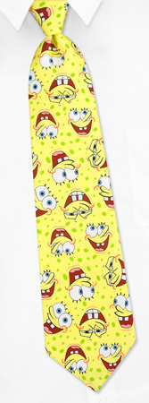Spongebob Faces by Nickelodeon yellow silk ties