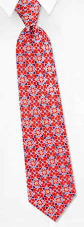 Geometric Tie by Brent Morgan Trend -  Red Silk