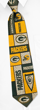 Nfl Teams - NFL Green Bay Packers Plaid By NFL Green Polyester Ties