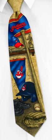MLB Cleveland Indians Nostalgia 2 by MLB gold silk ties
