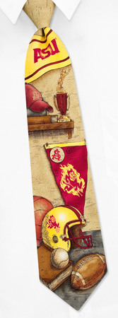 Arizona Basketball - Arizona State Nostalgia By NCAA Light Gold Silk Ties