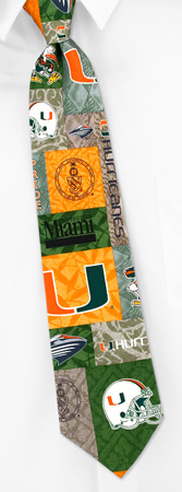 Miami Athletics - Miami Collage By NCAA Multicolor Silk Ties