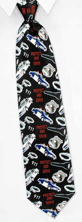 Police by Roberto Celini black polyester ties