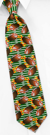 Flaming Football by Roberto Celini green polyester ties