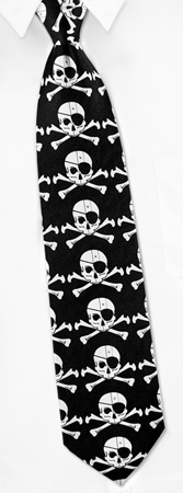 Skull with Patch Tie by Roberto Celini -  Black Polyester