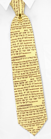 10 Commandments by Fun Ties cream polyester ties