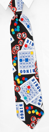 Bingo by Fun Ties black polyester ties