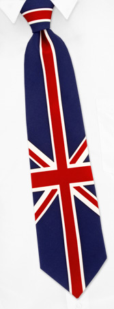 Union Jack Tie by Fun Ties -  Blue Microfiber