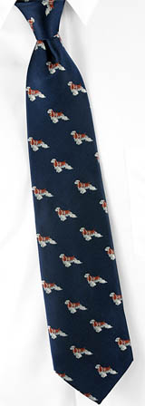 Cocker Spaniel by Kay Nine Design navy blue polyester ties