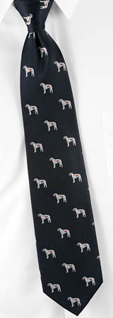 Borzoi by Kay Nine Design navy blue polyester ties