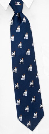 Jack Russell Terrier by Kay Nine Design navy blue polyester ties