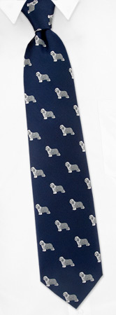 Old English Sheepdog by Kay Nine Design navy blue polyester ties