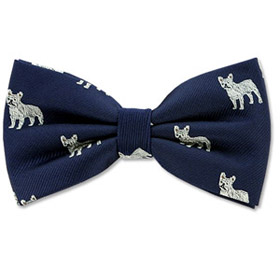 French Bulldog by Kay Nine Design navy blue polyester pretied bowties