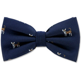 Chihuahua by Kay Nine Design navy blue polyester pretied bowties