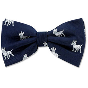 English Bull Terrier by Kay Nine Design navy blue polyester pretied bowties