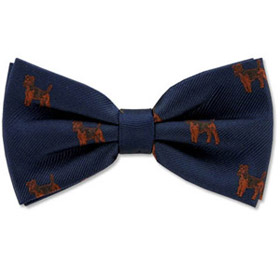 Airedale Terrier by Kay Nine Design navy blue polyester pretied bowties