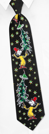 Green Eggs and Ham Christmas by Dr Seuss black silk ties