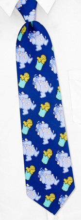 Cookie Monster and Oscar Tie by Sesame Street - Blue Silk