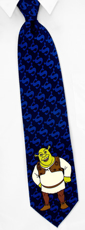 Standing Shrek by Shrek navy blue polyester ties