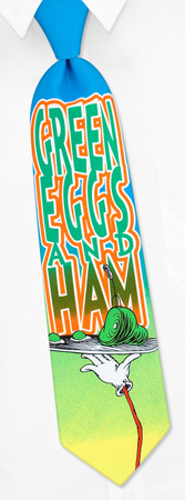 Green Eggs and Ham Platter by Dr Seuss blue polyester ties