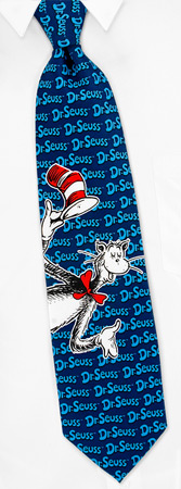Hats off Dr. Seuss by Dr Seuss navy blue polyester ties