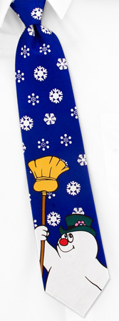 Frosty the Snowman by MJC blue silk ties