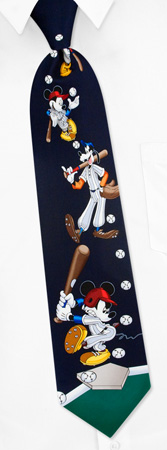 Mickey Mouse & Friends Sports Tie by Mickey Unlimited -  Navy blue Silk
