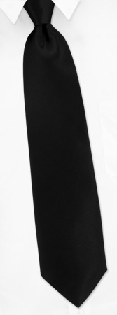 Poly Black w/pocketsquare Extra Long Tie by Neckties Solids -  Black Polyester