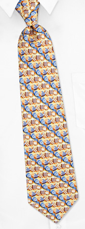 Decorated Eggs Tie by Oak Hill Neckwear -  Yellow Silk
