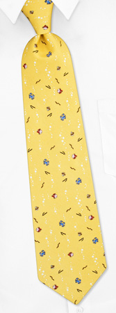 Crabs and Clams Tie by Oliver Fitz Neckwear -  Yellow Silk