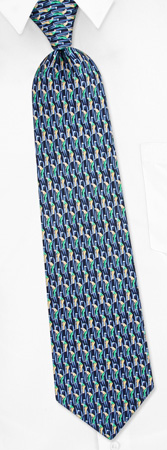 Precision Putt Tie by Oliver Fitz Neckwear -  Navy blue Silk