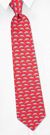 Whale Watching Tie by Oak Hill Neckwear - Red Silk Whale Watching Tie by Oak Hill Neckwear - Red Silk