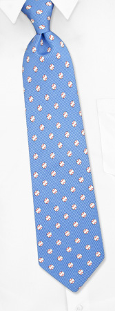 Baseball Stripe Tie by Oliver Fitz Neckwear -  Blue Silk