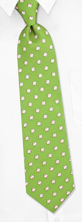 Baseball Stripe Tie by Oak Hill Neckwear - Green Silk Baseball Stripe Tie by Oak Hill Neckwear - Green Silk
