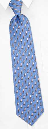 Shore Warning Tie by Oak Hill Neckwear -  Blue Silk