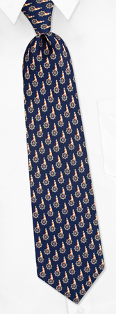 Shore Warning Tie by Oak Hill Neckwear -  Navy blue Silk