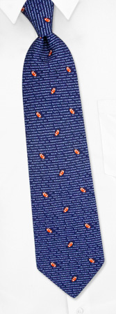 Talking Football Tie by Oliver Fitz Neckwear -  Navy blue Silk