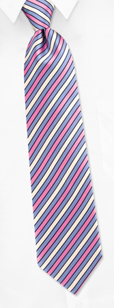 Spring Stripe Tie by Principessa -  Blue Silk