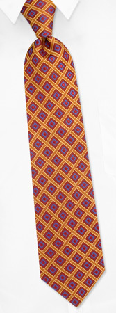 Geometric Diamond Tie by Principessa Regale - Burgundy Silk