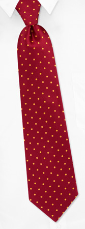 Crimson with Gold Dots Tie by Principessa -  Red Silk